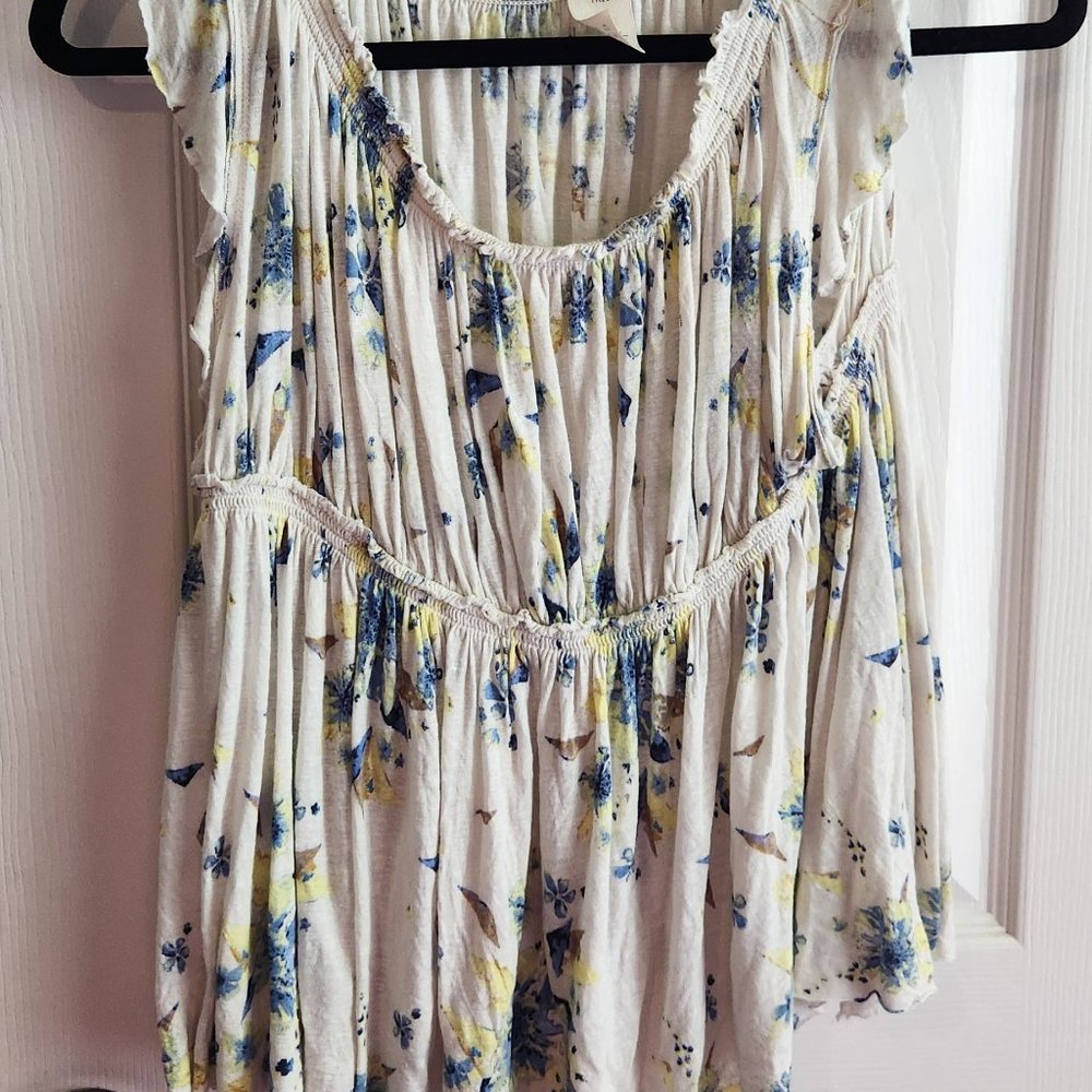 Free People Floral Off-Shoulder Top